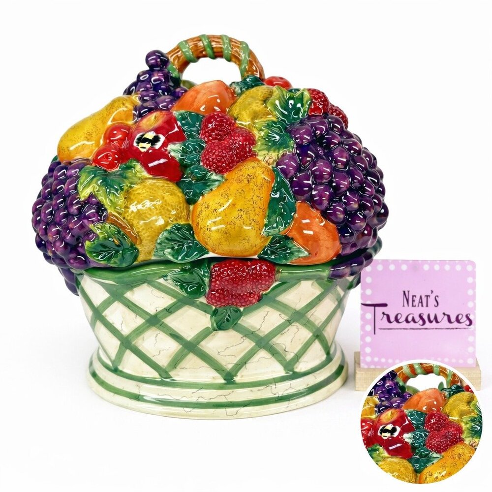 Certified International Raymond Waites CORNICOPIA Fruit Sculpted 12" Cookie Jar